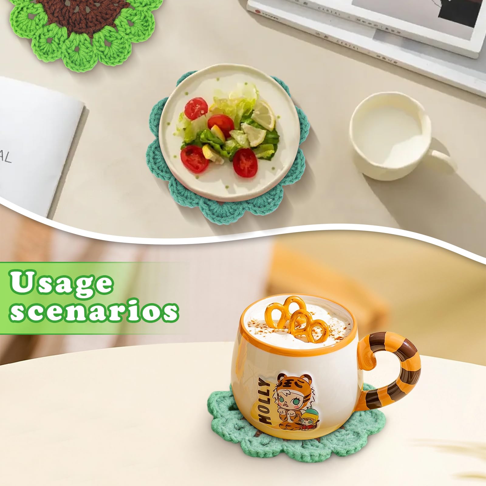 Beginner Crochet Coasters Kit - Easy Crafting! -7 Beginner Crochet Coasters Kit - Easy Crafting! -7