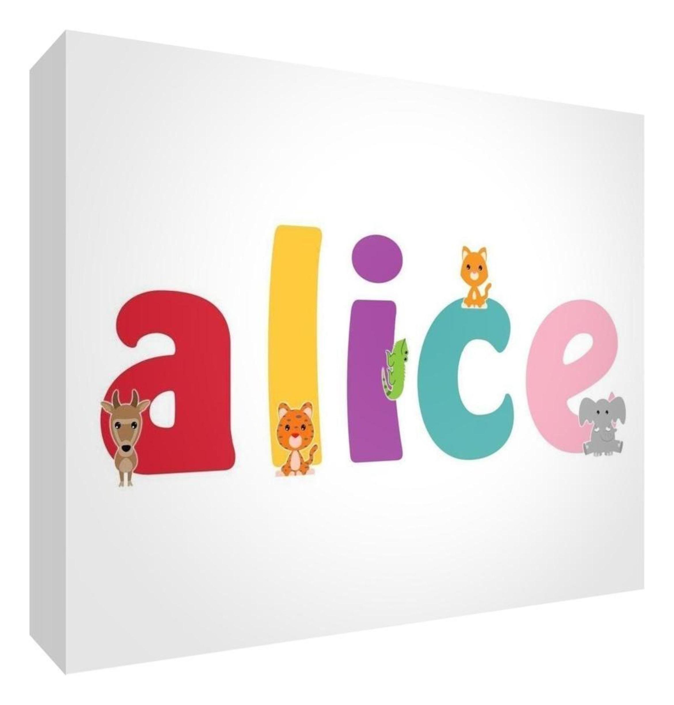 Feel Good Art Diamond Polished Keepsake/Token Cute Illustrations and Personalised with Girl's Name (10.5 x 7.4 x 2 cm, Small, Alice)