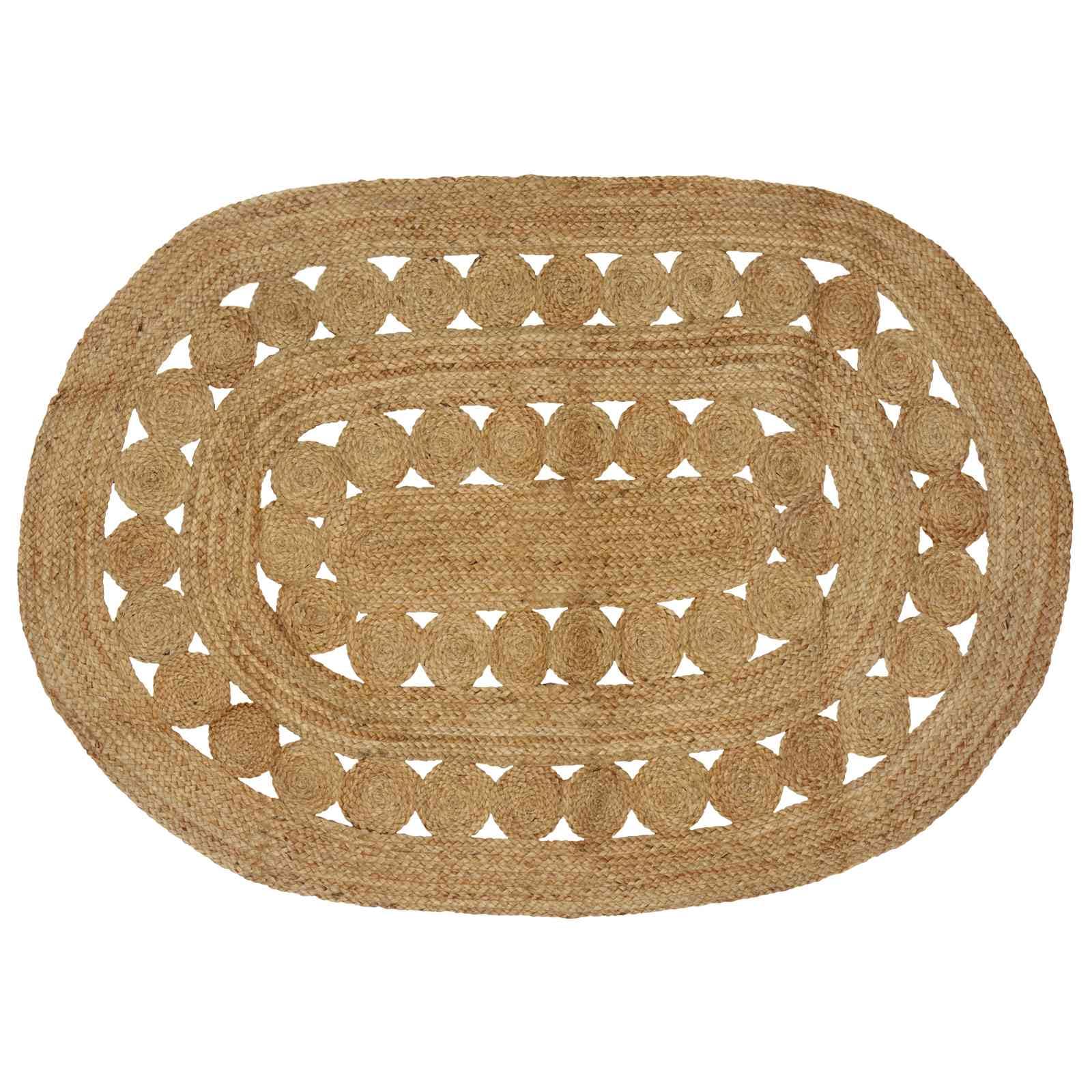 Tapis bohème tressé à la main en fibres naturelles ultra résistant