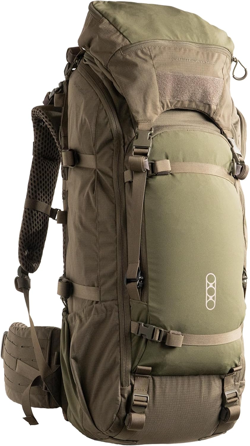 Eberlestock Brute 4500 Hunting Pack – Internal Frame Backpack with Cradle Hip Belt, Contour Shoulder Harness, 4500ci Capacity for 2–3 Day Hunts – Military Green
