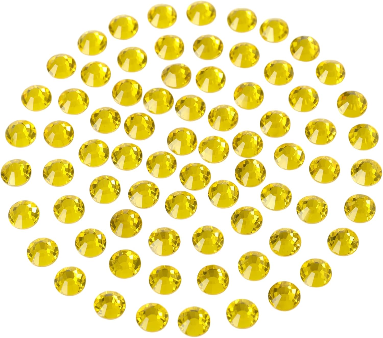 Flatback Glass Crystal Rhinestones Rounds Gems for Bedazzling Nails Art Crafts Decorations Clothes Shoes(SS3 1440pcs, Citrine)