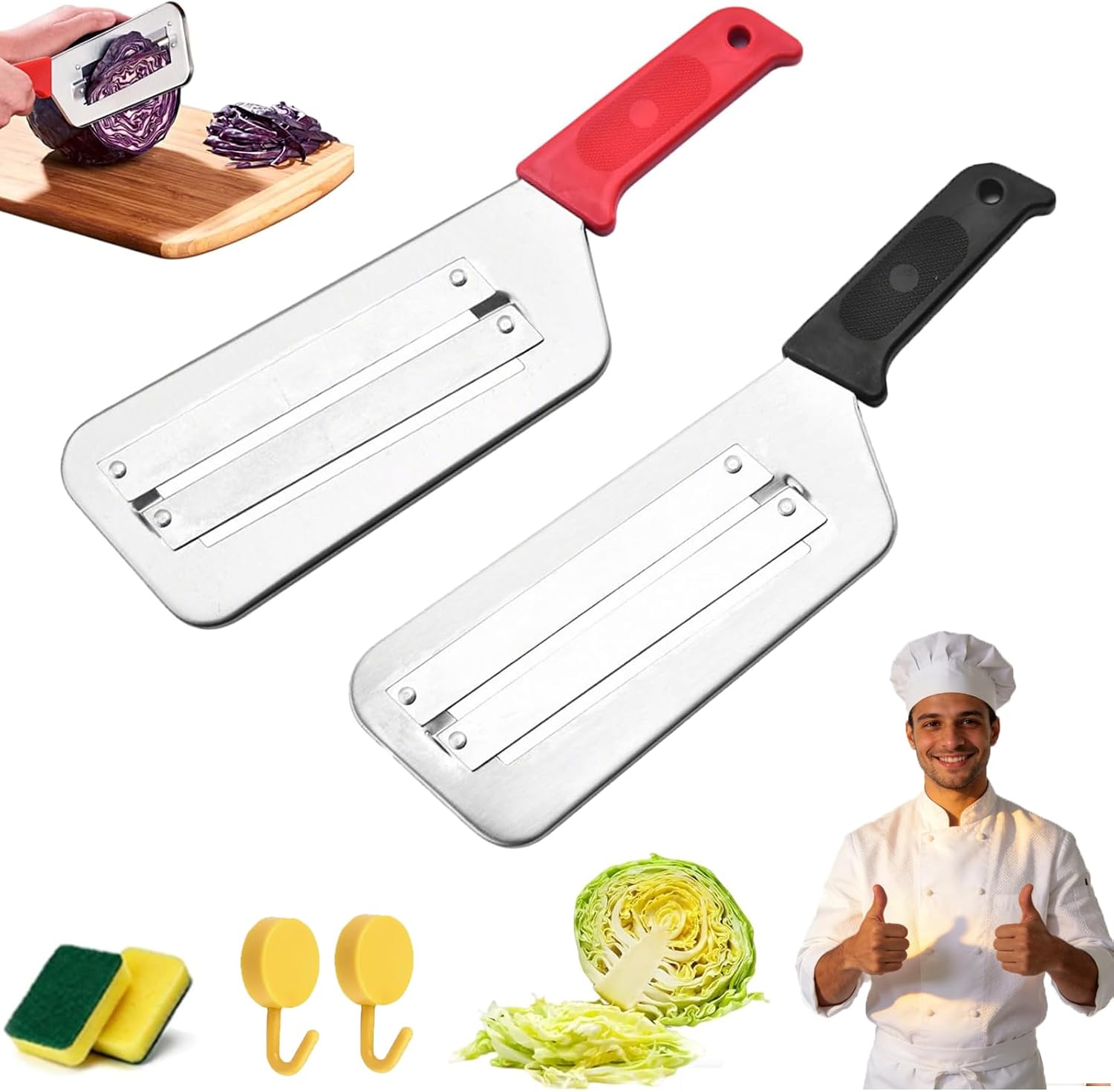 Cuchillo para cortar repollo acero inoxidable 29.8 cm miniatura 1