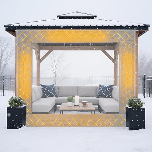 8 x 8 ft Outdoor Gazebo Curtain Thermal Insulated Panel