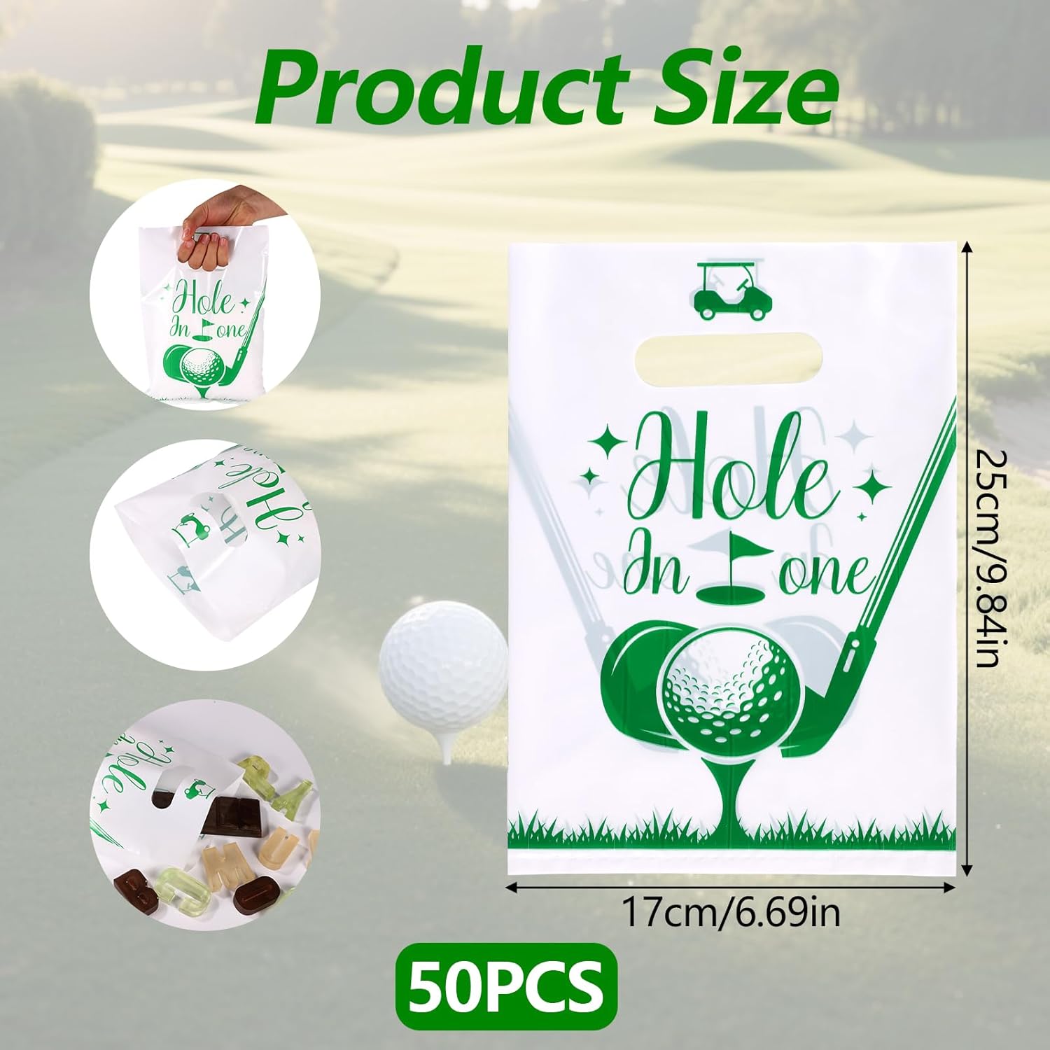 BOXOB 50pcs Golf Party Favor Bags, Golf Goodie Candy Snack Gift Bags for Mens Birthdays Game Sports Events Themed Party Decorations Supplies - Image 2
