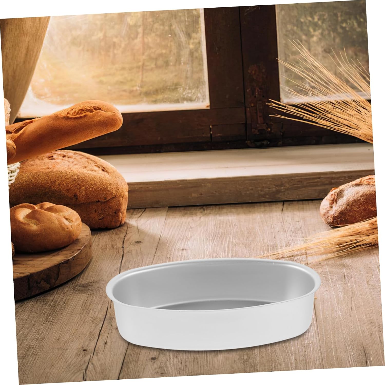 2pcs Non-stick Aluminum Oval Cake Set for Baking Breads Loaf Pans and Cheesecakes High-temperature Bakeware for Home Use