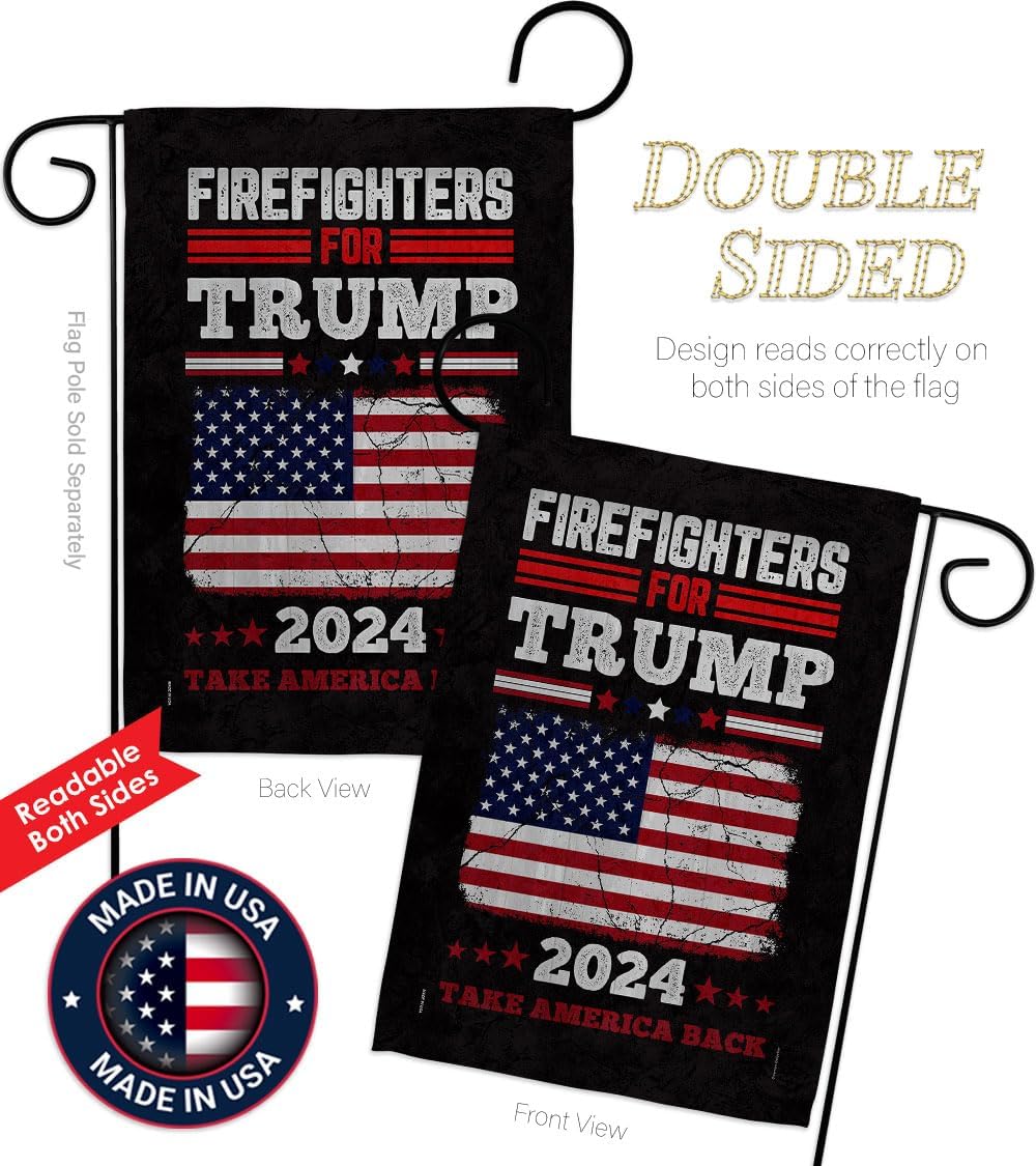Firefighters for Trump 2024 Flag Yard Sign Wall Hanging Decor Home Poster Rally Shooting MAGA Vance 2024 Political Poster Lawn Garden Outdoor Patriotic Patio Decoration Republican Gift Made in USA