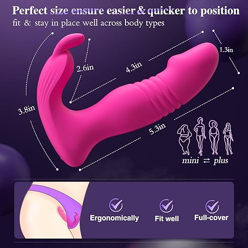 Miniatura 4 de Vibrador Usable para Mujeres Juguetes Sexuales - Vibrador Usable de Control Remoto por Aplicación 3EN1, Juguetes para Adultos con 9 Vibradores Bunny