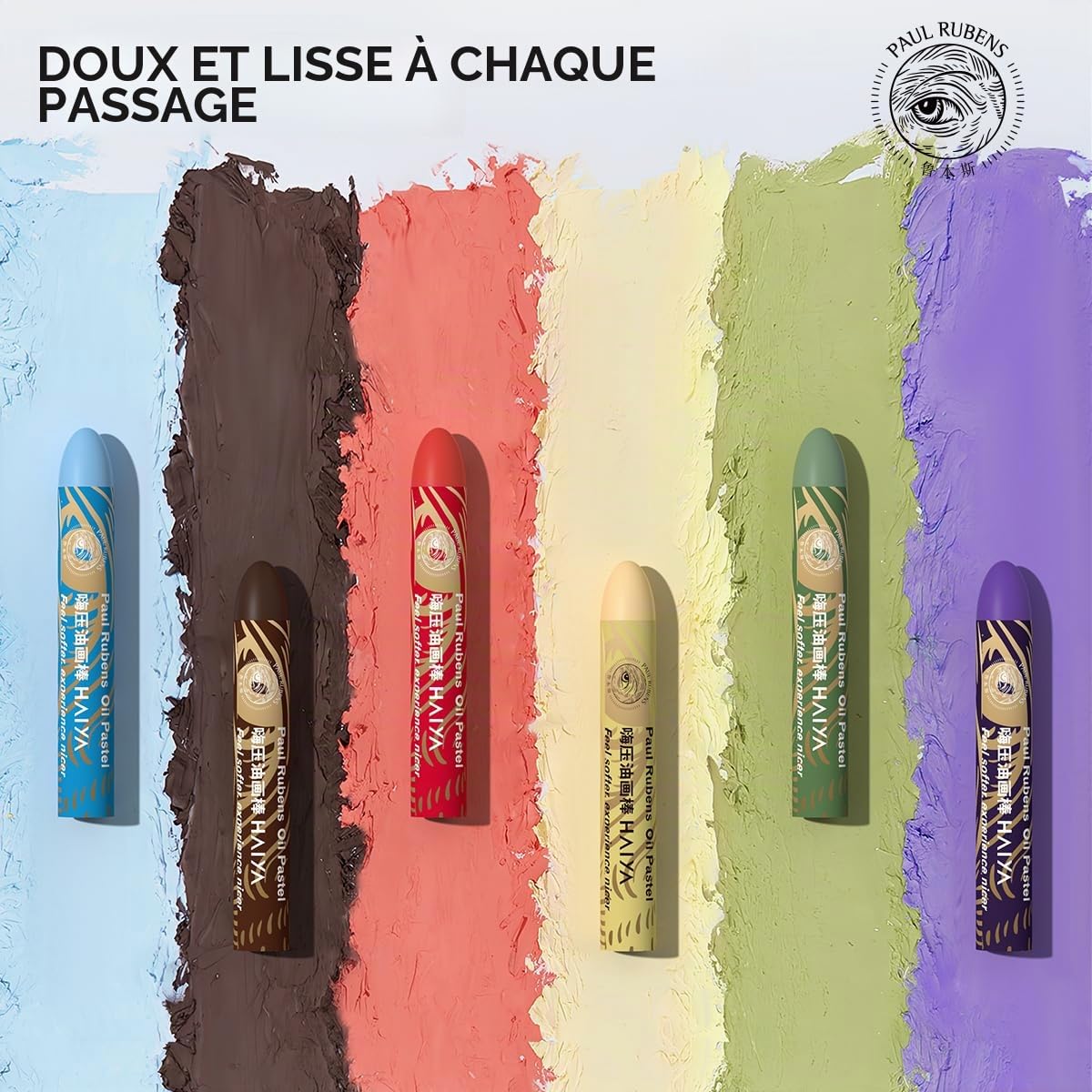 Paul Rubens Ensemble de pastels à l'huile, 132 couleurs Pastels à l'huile aux couleurs douces Non toxique pour les artistes, les étudiants et, Idéal pour esquisser, décorer (Nouveau paquet)