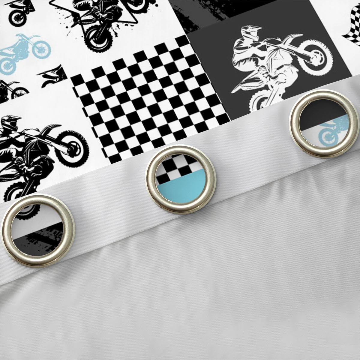 Feelyou Dirt Bike Window Treatments Extreme Sports Window Drapes for Kids Boys Girls Racing Motocross Rider Curtains Motorcycle Blackout Curtain 42W X 63L,2 Panels