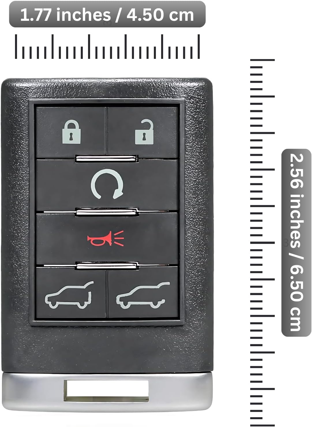 Replacement Keyless Entry Remote Car Key Fob for 2007 2008 2009 2010 2011 2012 2013 2014 Cadillac Escalade ESV, FCCID-OUC6000066, 315MHz 6 Buttons