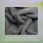 Viscose from Bamboo Bath Towels Set of 6 - Extra Plush 700 GSM Quick Dry Cotton Blend for Luxury Bathroom Comfort - Super Soft, Large, Absorbent - Graphite