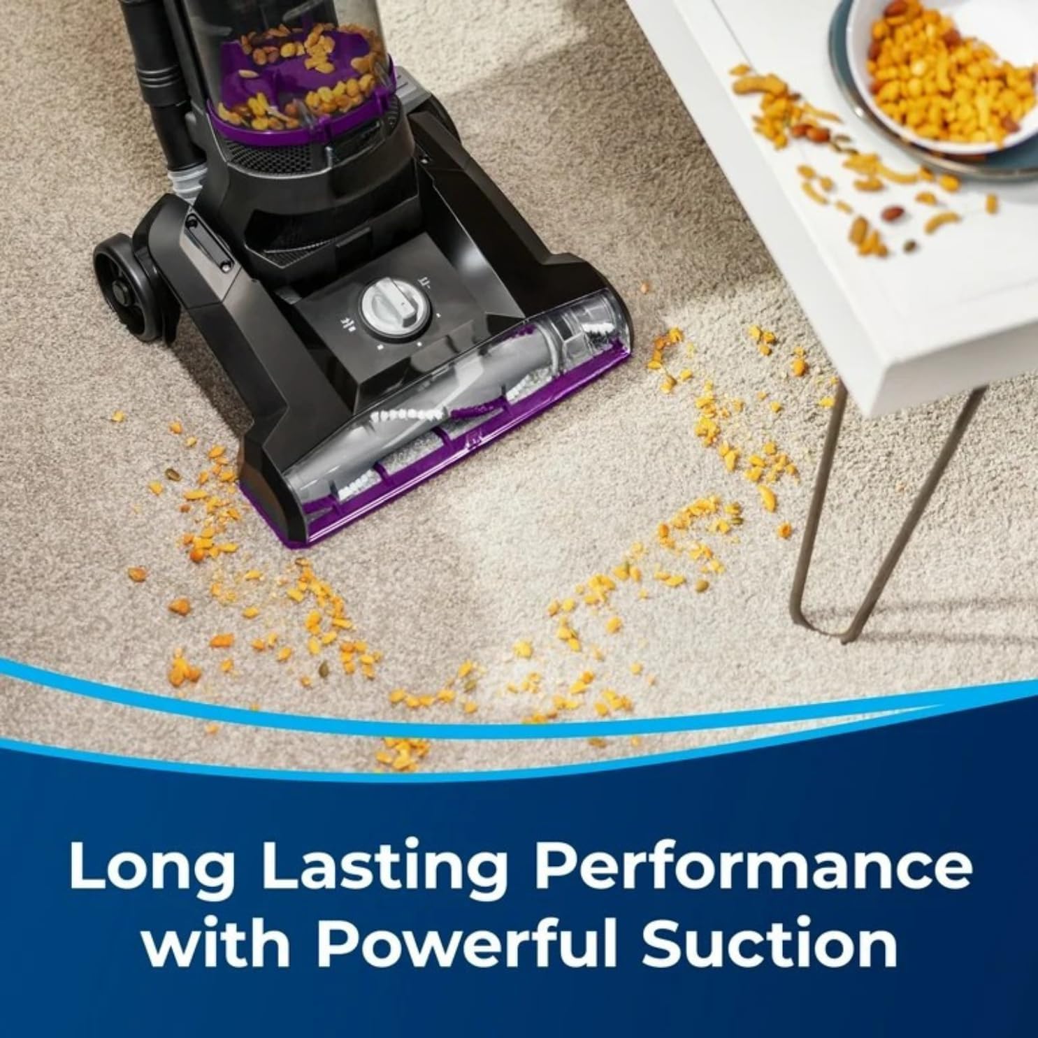 BIISSELLL PowerForce Helix Bagless Upright Vacuum, Pet-Friendly, Powerful Suction for Carpet, Tile & Hardwood, Lightweight Design, Washable Filters, Scatter-Free Technology (Purple)