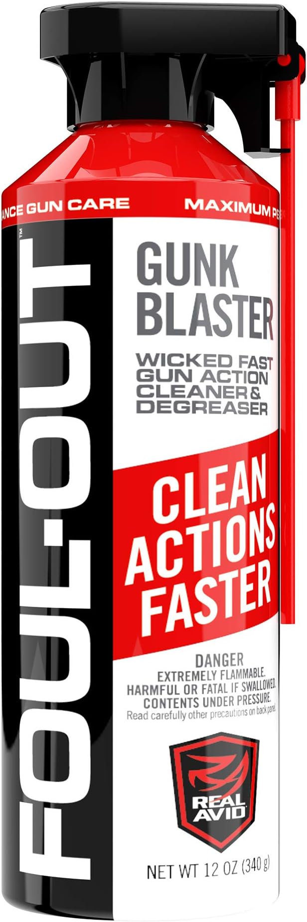 Real Avid Foul-Out Gunk Blaster - 12 Ounce Gun Cleaner Spray for Gun Maintenance - Spray Bottle Gun Bore Cleaner for Gun Cleaning, Safe on Finishes