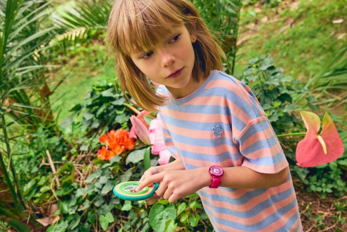 Flik Flak Girls Kids Watch Casual Pink Bio-sourced Quartz Waterproof Fizz in Hibiscus