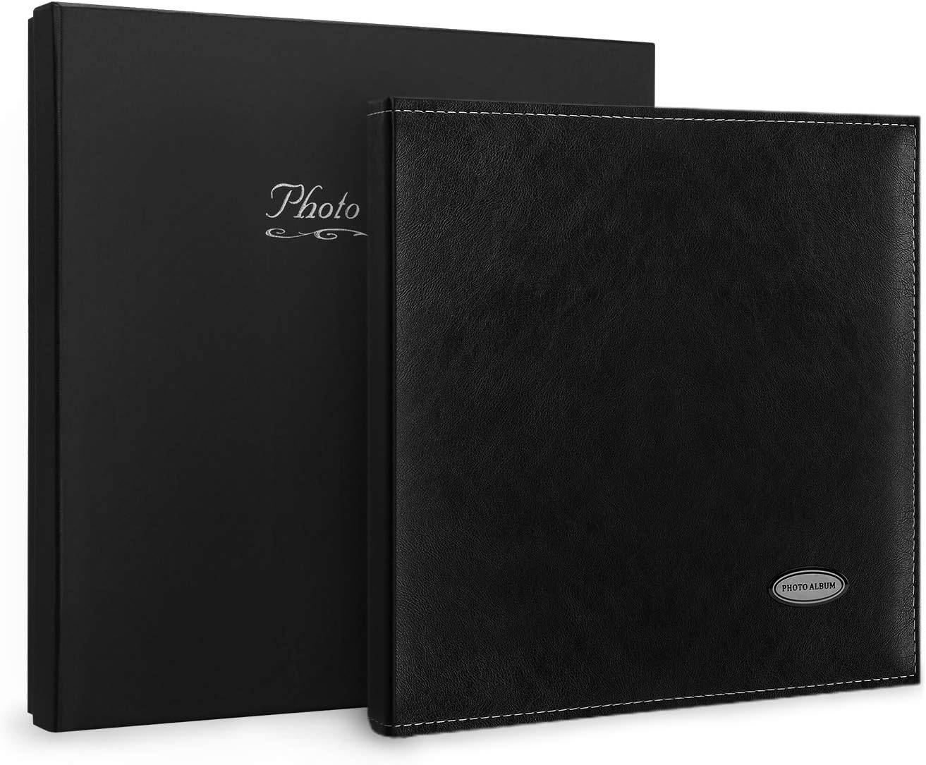 Magicfly Self-Adhesive Photo Album with Leather Cover, Self-Stick Leather Photos Album, 12. 5 X 10. 7 Inch, Hand Made DIY Albums for 3x5, 4x6, 5x7, 6x8, 8x10 Photos, (30 Sheet, 60 Pages) Black