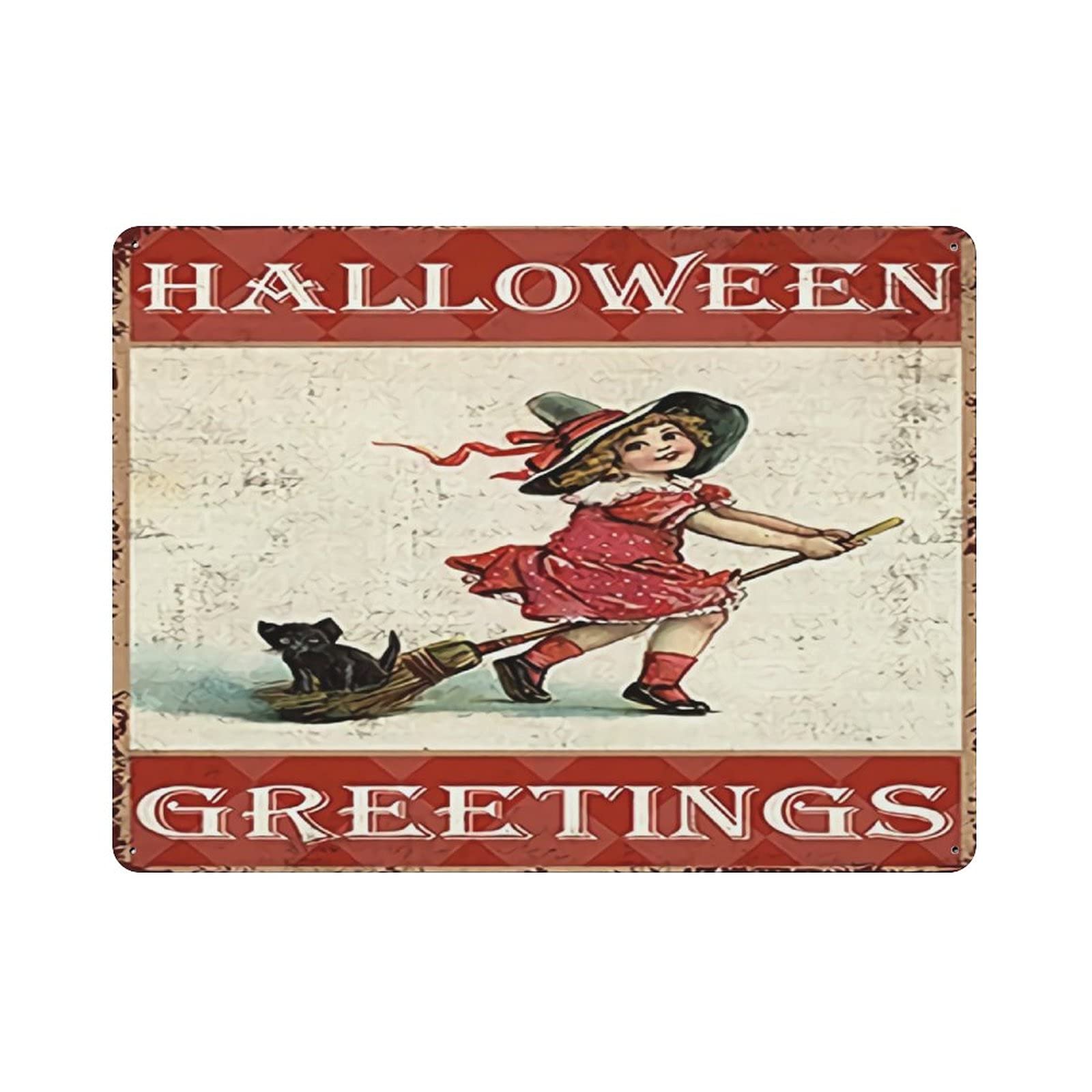 Metal Tin Sign Halloween Tin Sign Pumpkin Trick or Treak Happy Halloween Vintage Tin Poster Metal Sign Wall Decoration Country Kitchen Home Garage Decor 12"x16"