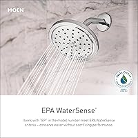 Vista 2 de Moen Weymouth S12107EP - Ducha de mano tradicional de rendimiento ecológico cromado con barra deslizante de 30 pulgadas y manguera de metal de 69