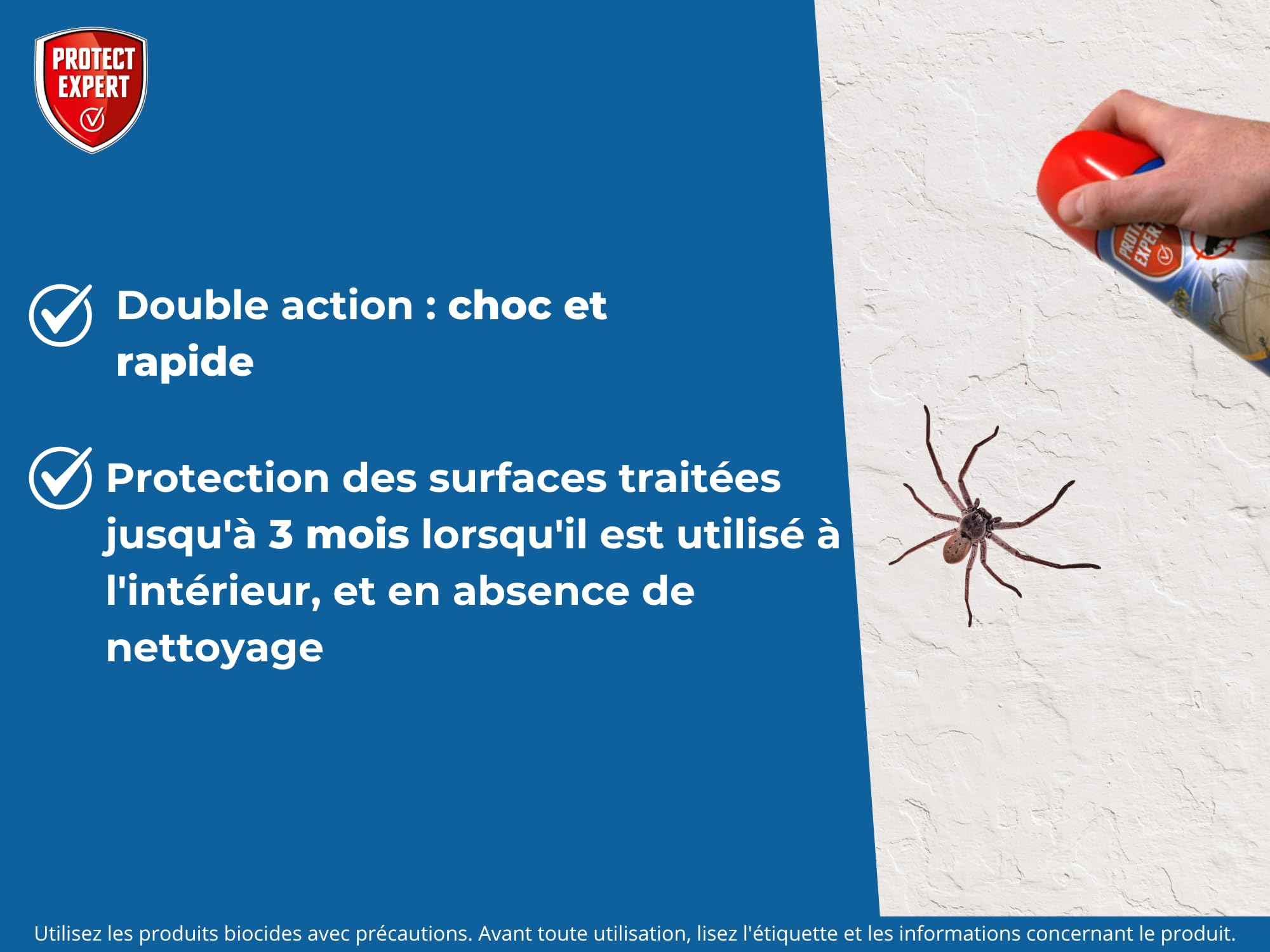 PROTECT EXPERT 4 Aérosols Insectes Volants & Rampants - 4x750ml | Moustiques, Mites, Fourmis, Puces - Action Curative & Préventive - Foudroyant - VOLRAMP750NX4