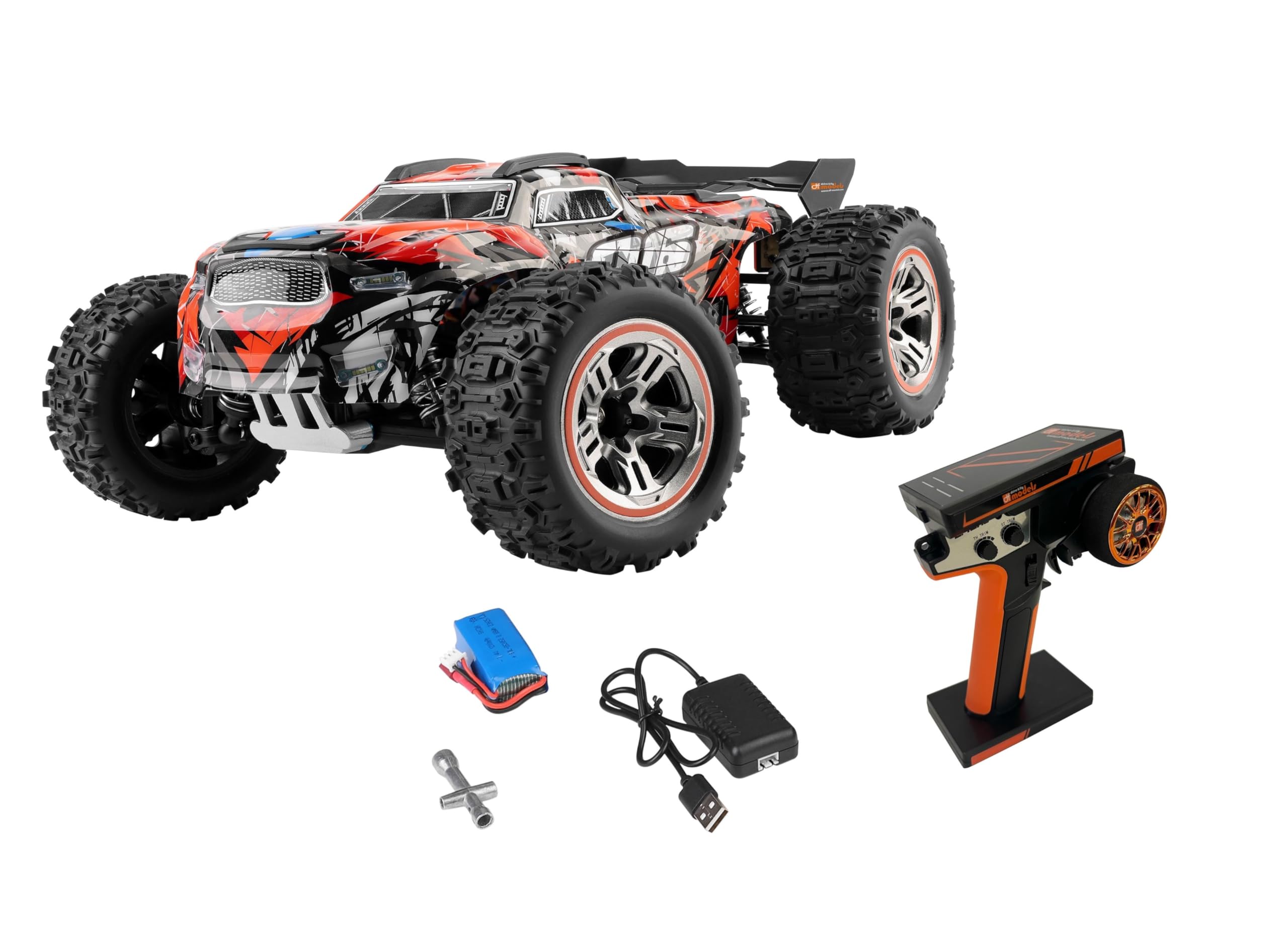 DF Models DF06-PRO Mini Brushless Truck with LED lights on in the dark