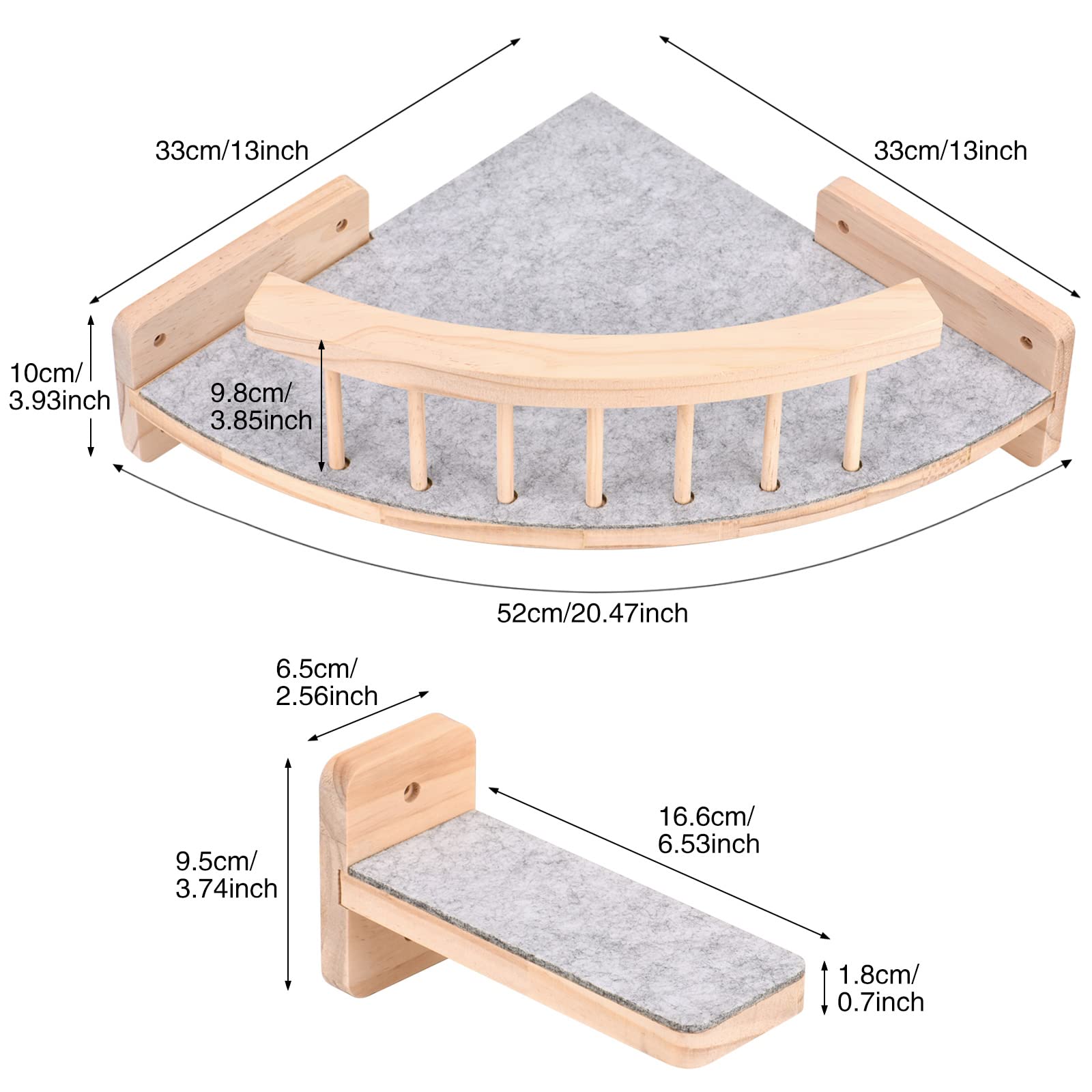 Parete Per Gatti 3 Livelli - Design Moderno Con Ripiani In Legno E Peluche - Foto 9