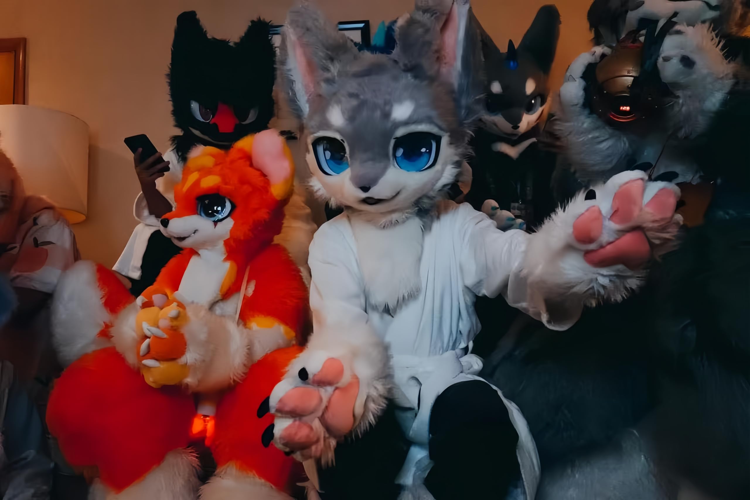 Furry zwierzęca maska ​​na całą głowę, futrzane maski na głowę, na Halloween Masquerade przebranie na karnawał akcesoria