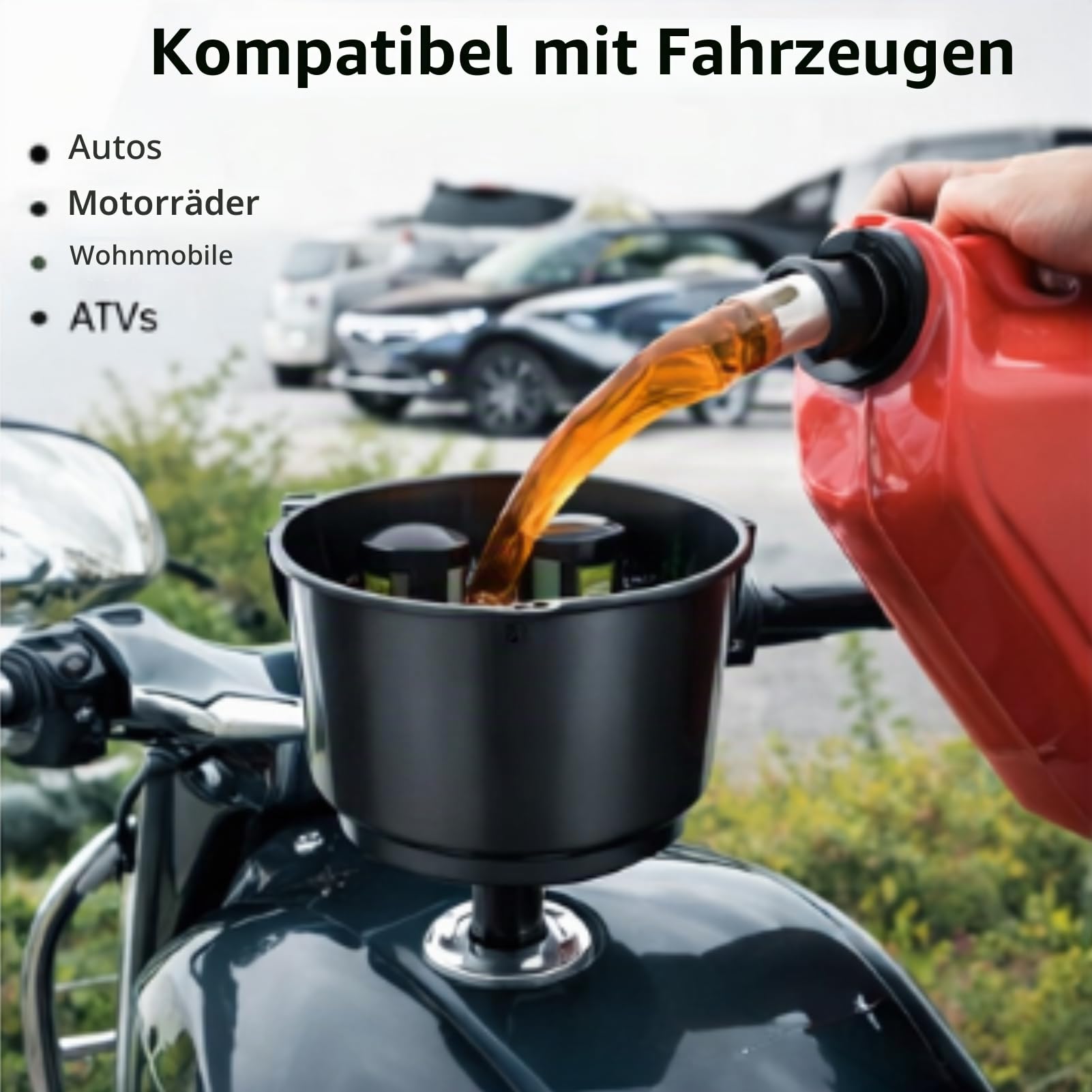 Auto Ölfiltertrichter Hochgeschwindigkeits-Leiter tragbar Kraftstofffilter Trichter mit Filter Große Öffnung Nichtleitender für RV, SUV, ATV