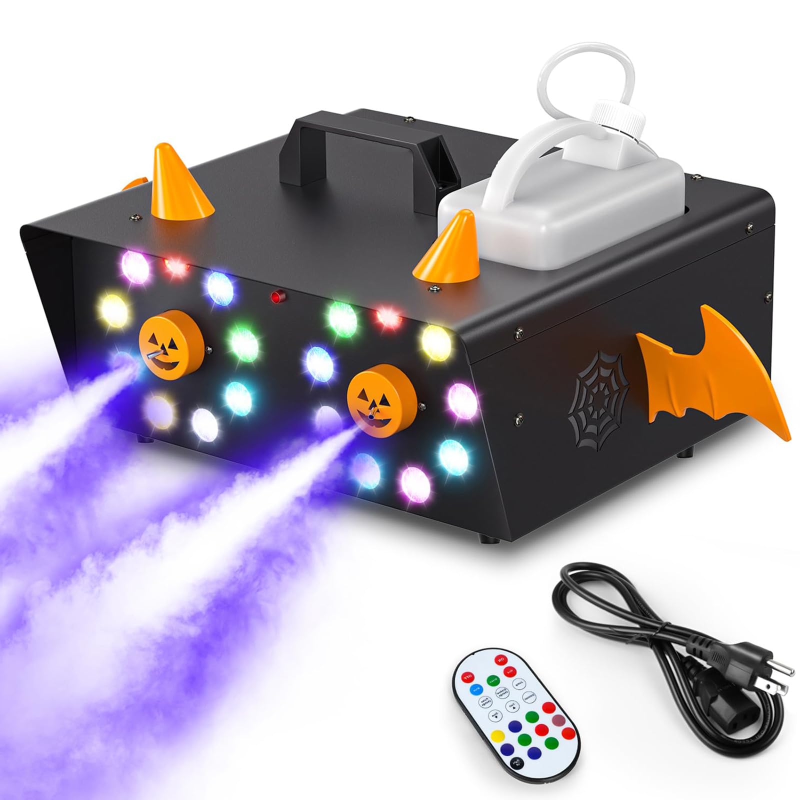 Machine à fumée 1500W puissante avec jet de 5m et projecteur RVB