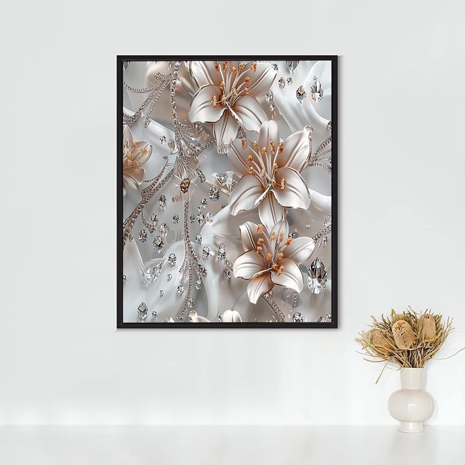 Diamond Painting Regalo, Diamond Painting Erwachsene Giglio Bastelset, DIY Diamant Malerei Runder Vollbohrer Diamanten Kinder Malerei Stickerei Kreuzstich Dekoration, Geschenk 90x120 cm PJY9 6-U