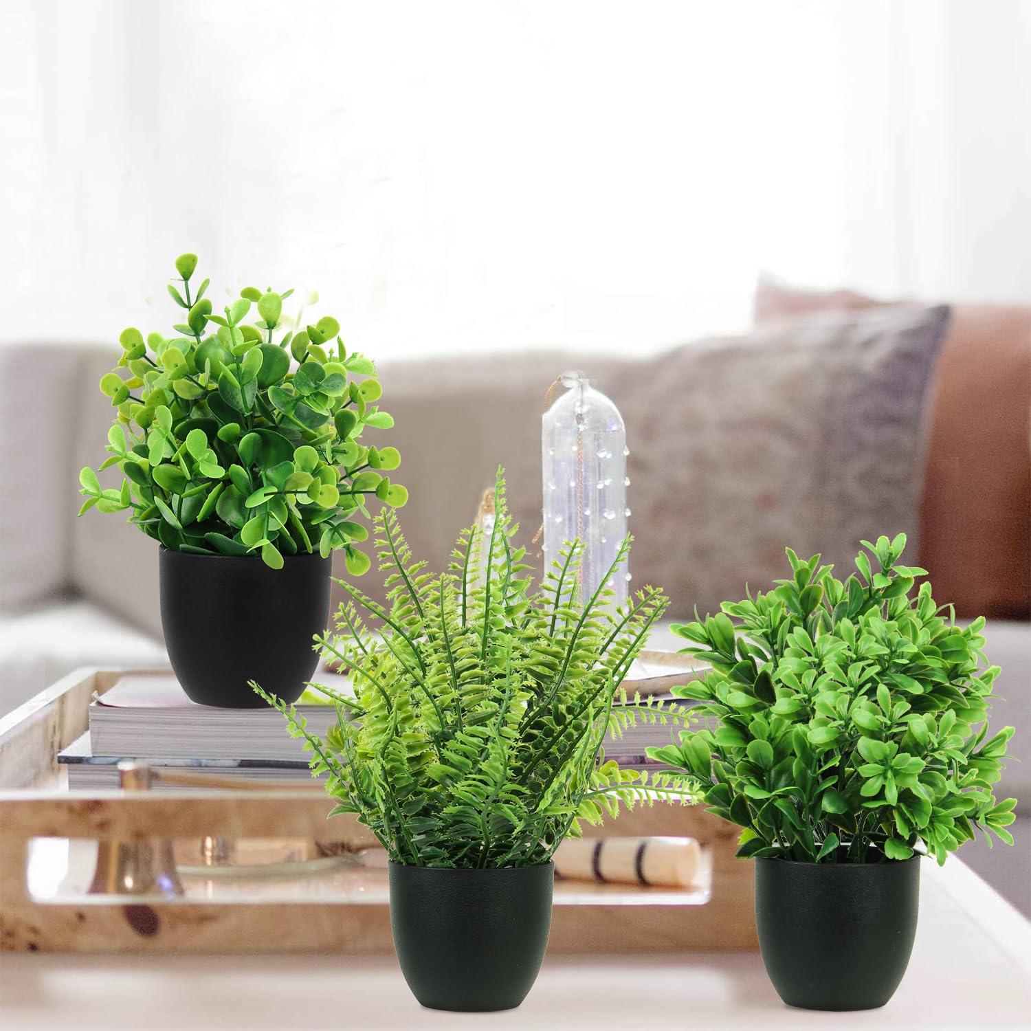 LELEE Artificial Plants Mini Fake Potted Plants, 8 pcs Small Eucalyptus Potted Faux Decorative Grass Plant with White Pot for Home Decor, Indoor, Office, Desk, Shelf, Table Decoration: LELEE Artificial Plants Mini Fake Potted Plants, 12 pcs Small Eucalyptus Potted Faux Decorative Grass Plant with Black Pot for Home Decor, Indoor, Office, Desk, Shelf, Table Decoration