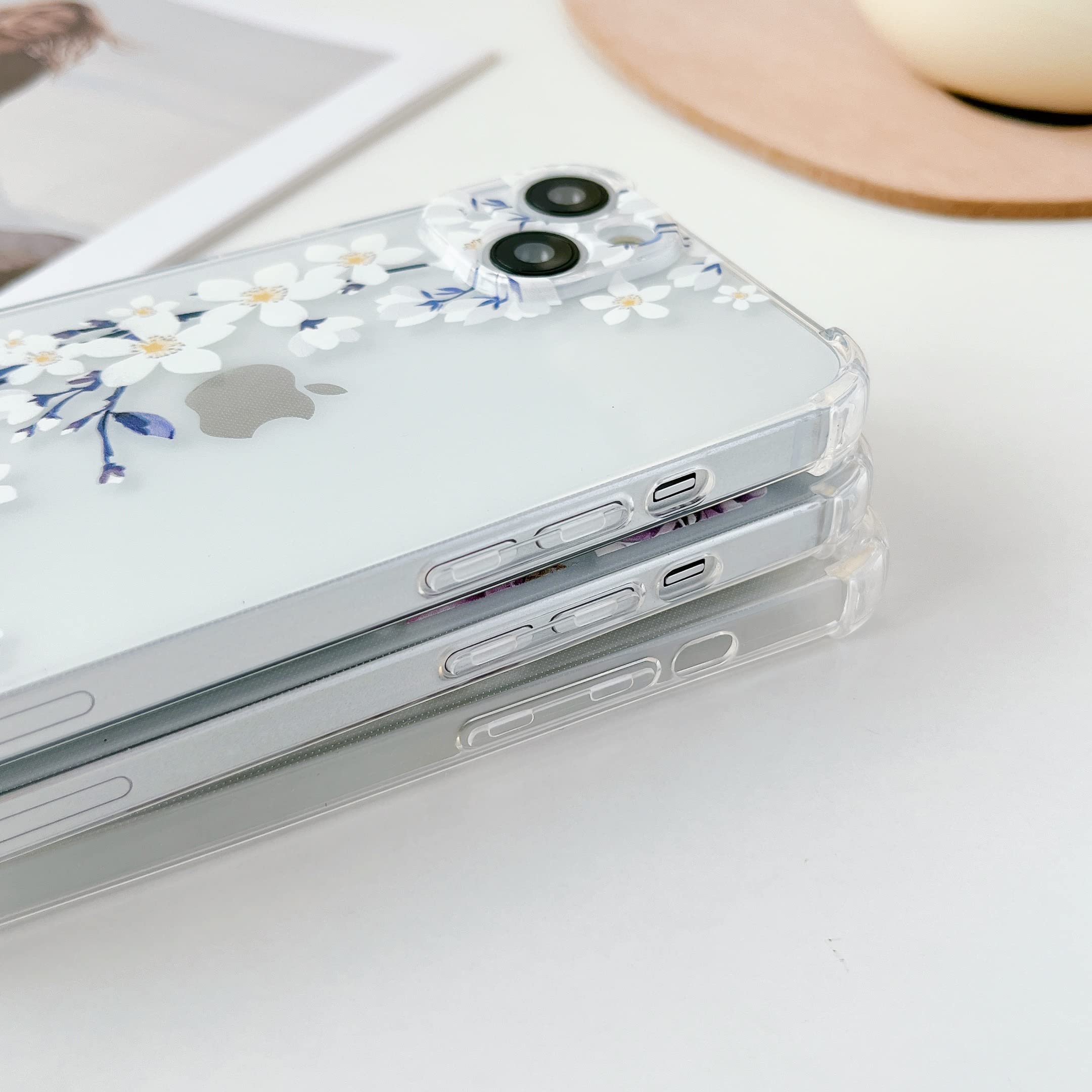 DEFBSC Handyhülle Für IPhone 15 Pro Max – Transparent Mit Blumen-Muster, Lila