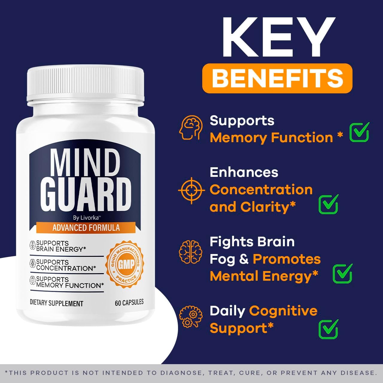 (3 Pack) Mind Guard Brain Supplement - Official MindGuard Advanced Brain & Memory Support Capsules, Natural Mind Guard Supplement Maximum Strength Overall Health & Wellness, 180 Capsules for 3 Months - Image 3