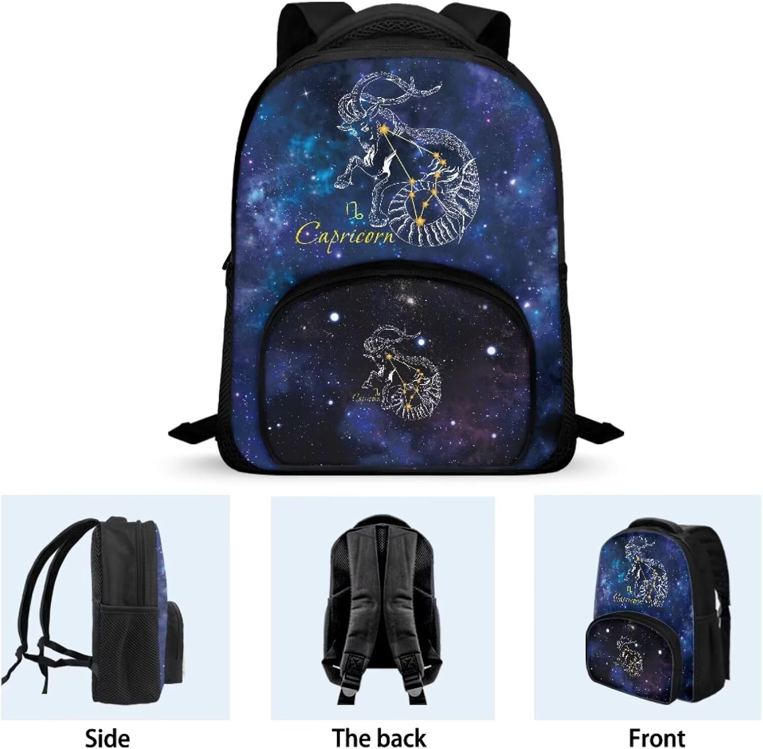 Galaxy Capricorn Pattern Children's Backpack for Girls Boys Daily Use Travel Padded Back Straps 12" Backpacks
