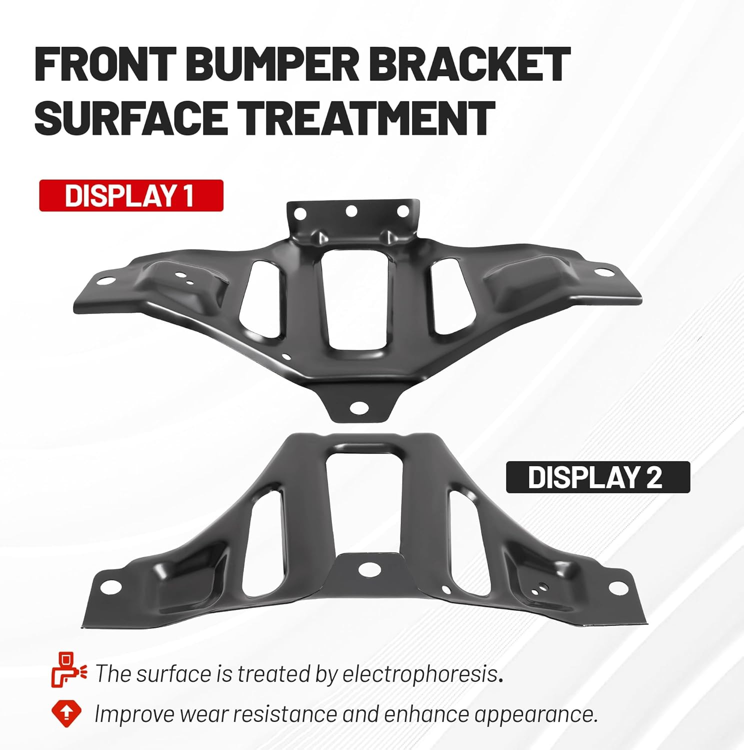 HECASA Front Bumper Bracket Compatible with 2016-2019 Chevy Chevrolet Silverado & GMC Sierra 1500 GM1041136 23243085 Lower Bumper Support Steel Electrophoresis Black