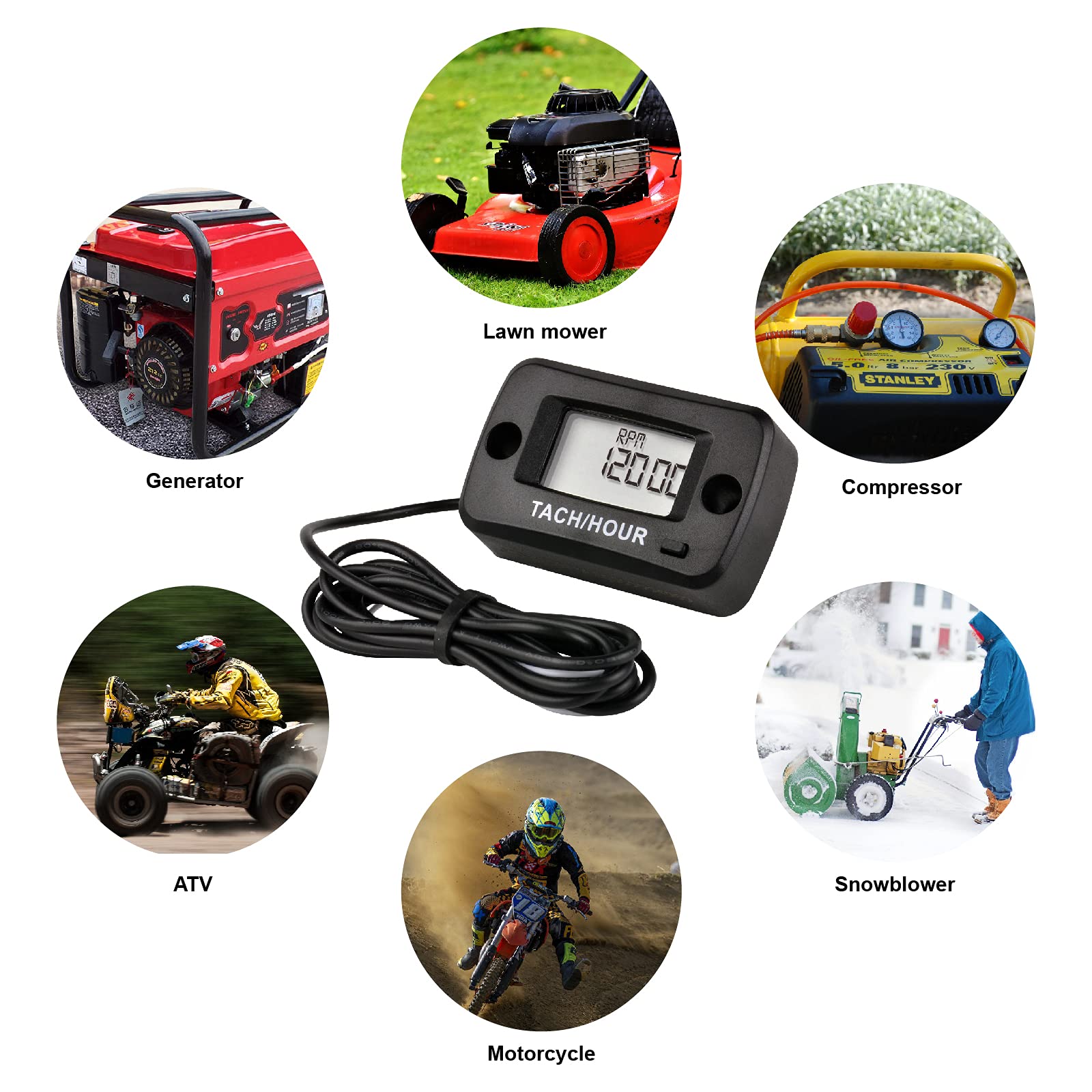 Buy RunLeader Digital LCD Gasoline Tach/Hour Meter Chainsaw Hour Meter