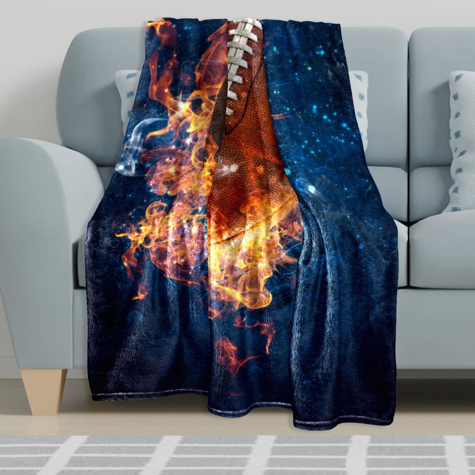 American Football Fleece-Decke – Weich, Kuschelig, 152x203 Cm, Perfekt Für Couch, Bett & Camping
