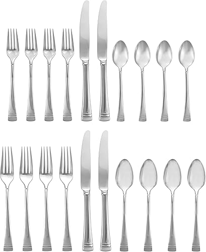 Miniatura 6 de Lenox Federal Platinum - Juego de cubiertos de acero inoxidable de 5 piezas, servicio para 1, color plateado -