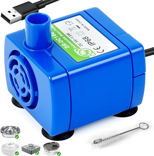 Miniatura 16 de Fuente de agua de cerámica para gatos, 2.1L/71 onzas, fuente de agua para mascotas para gatos y perros, fuente automática para beber mascotas con