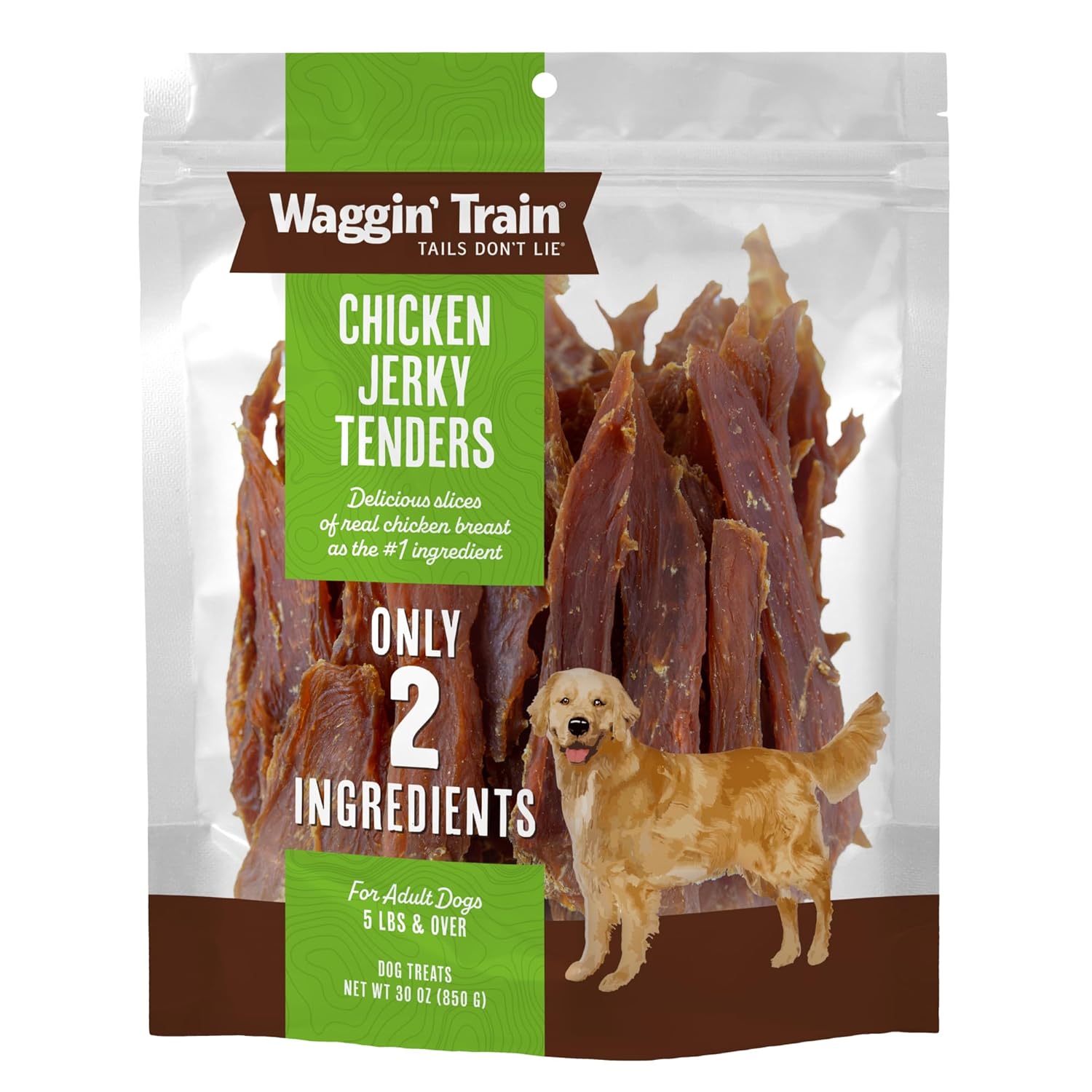 Waggin Train Chicken Jerky Dog Treats Made with 100 Real Chicken Breasts Only Two All-Natural Ingredients Great High
