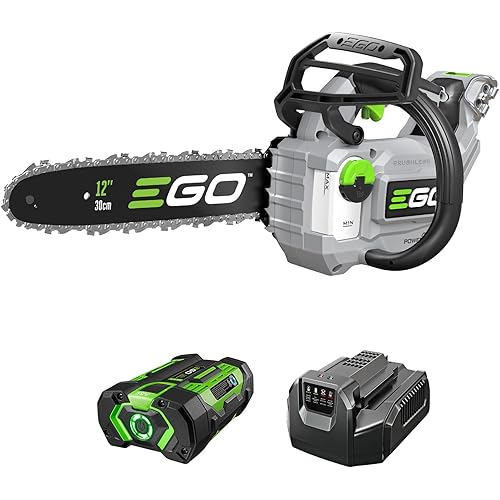 EGO POWER+ Chain Saw, 12" Battery Powered Chainsaw, Electric Cordless, Includes 56V 2.5Ah Battery and Charger - CS1201
