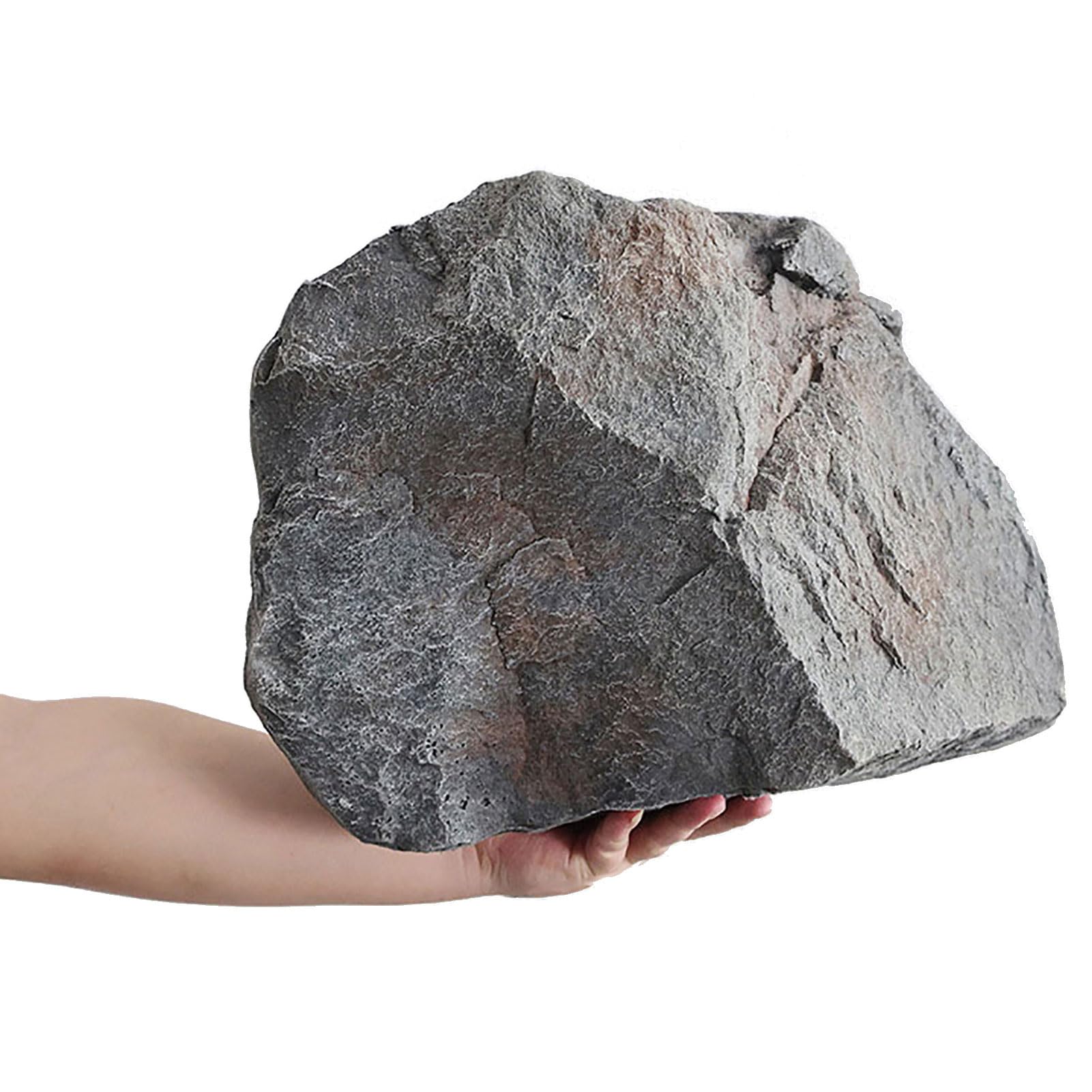 UIHECTA Fake Rocks, Artificial Fake Boulder, Well Covers Rocks, Outdoor Faux Rock Cover, PU Foam Decorative, for Gardens Shooting, Yard, Landscaping,Grey,02