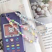 Vista 8 de Abalorio para teléfono con diseño de flores, correa de muñeca con cuentas para bolso de cámara, llavero