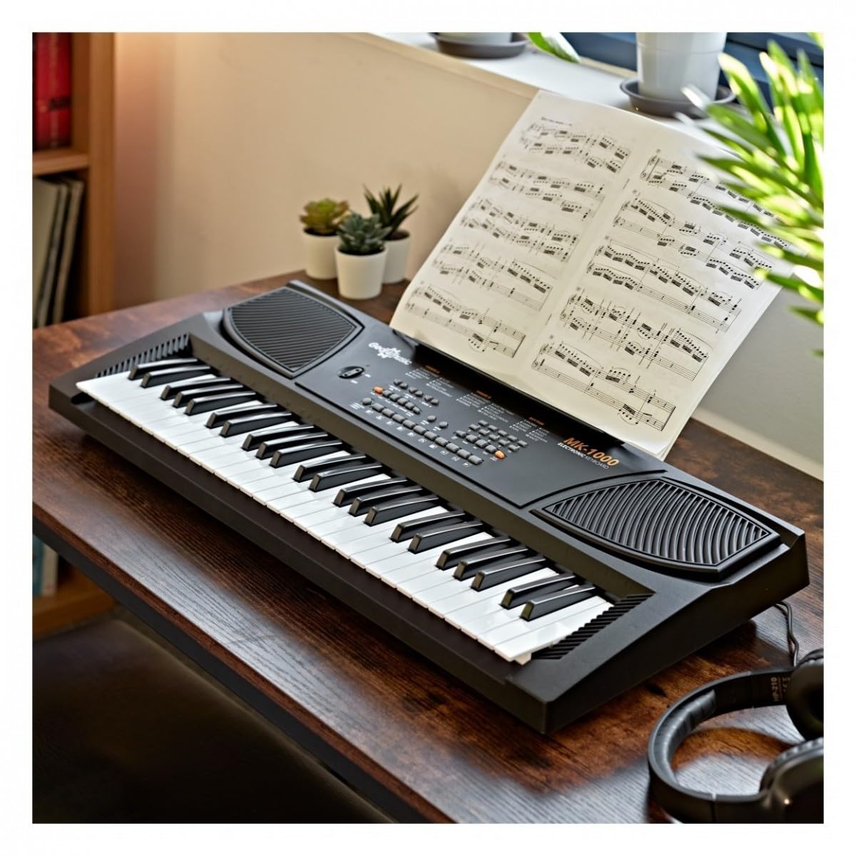 MK1000 E-Piano-Keyboard für Kinder & Anfänger, 54 Tasten | Für Erstspieler, 20 Stimmen und 10 Rhythmen, integrierte Lehrfunktion, Aufnahme und Wiedergabe