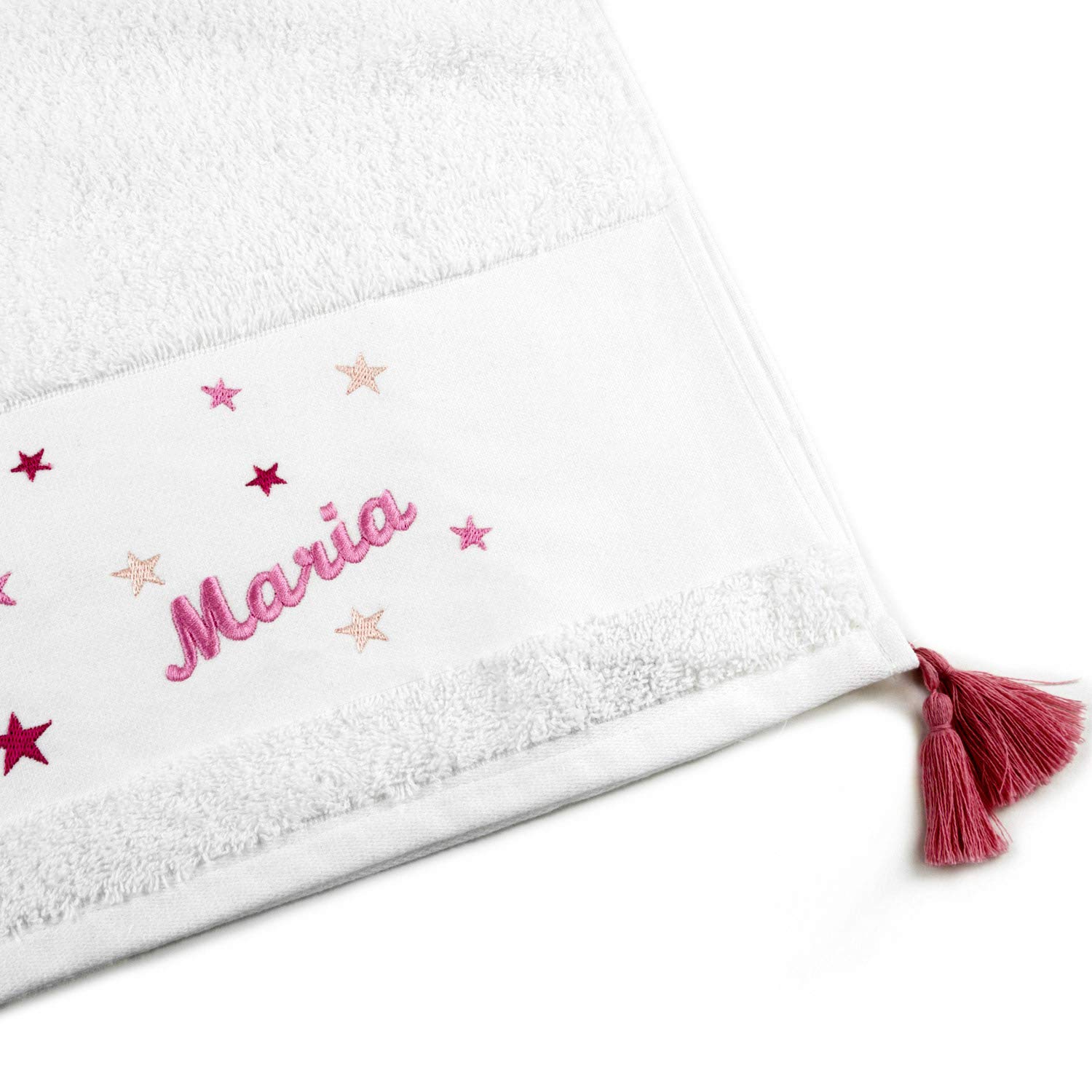 BGEUROPE Juego de toallas de baño personalizadas con estrellas, color rosa
