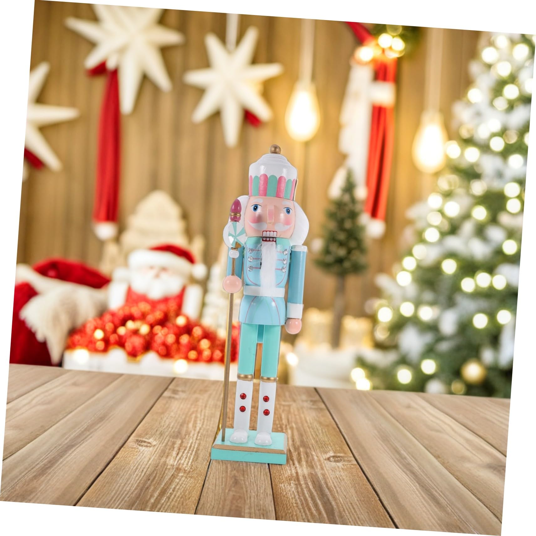 Drewniany Figurka Żołnierza Dziadka Do Orzechów Dekoracja Świąteczna Xmas Ręcznie Malowany Nutcracker Ornament Do Domu i Sklepu