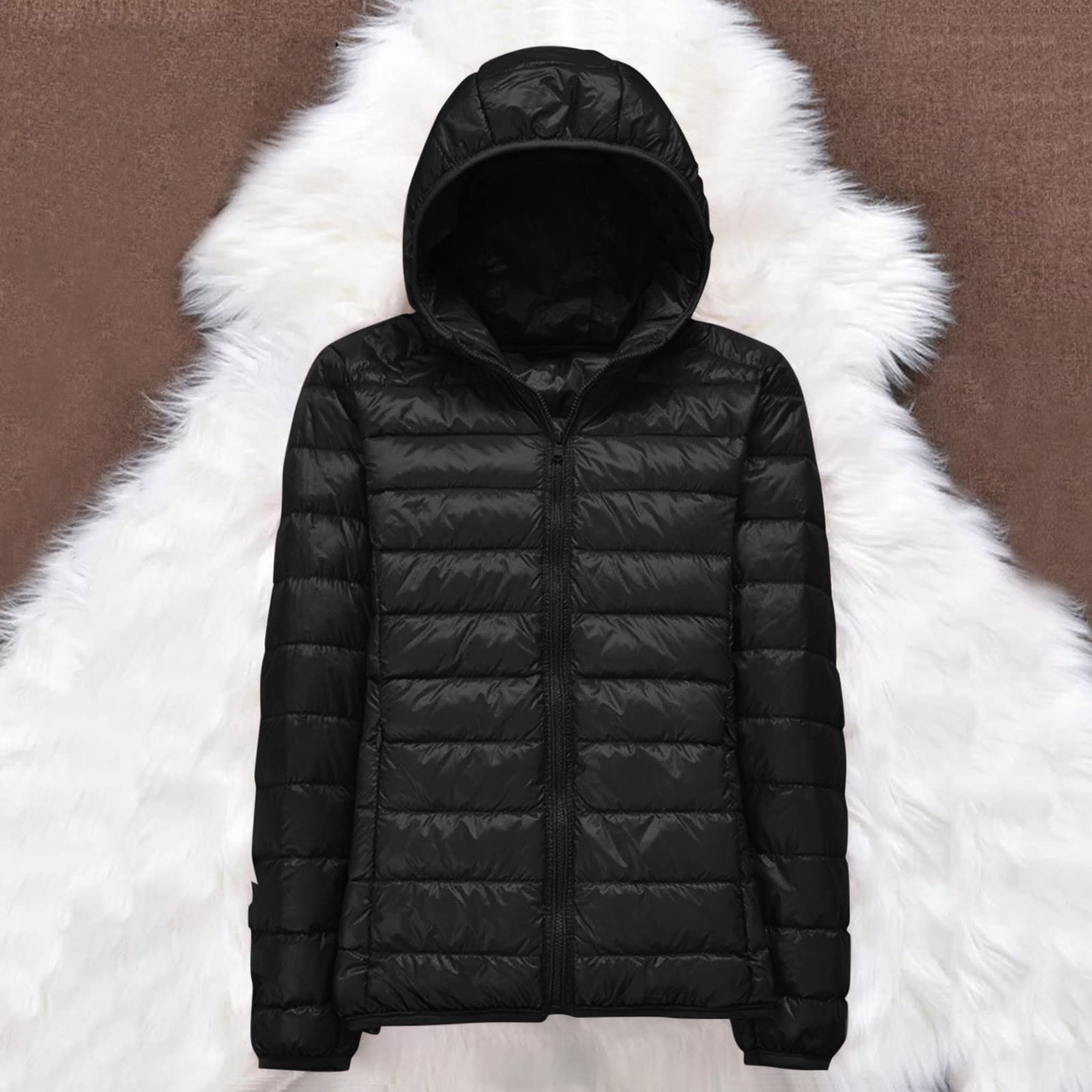 Piumino Donna 100 Grammi Leggero con Cappuccio Piumini Elegante Giacca Ripiegabile Donna Giacconi Invernali Taglie Grandi Cappotto Ultraleggero Giubbotti Imbottiti Giubbini