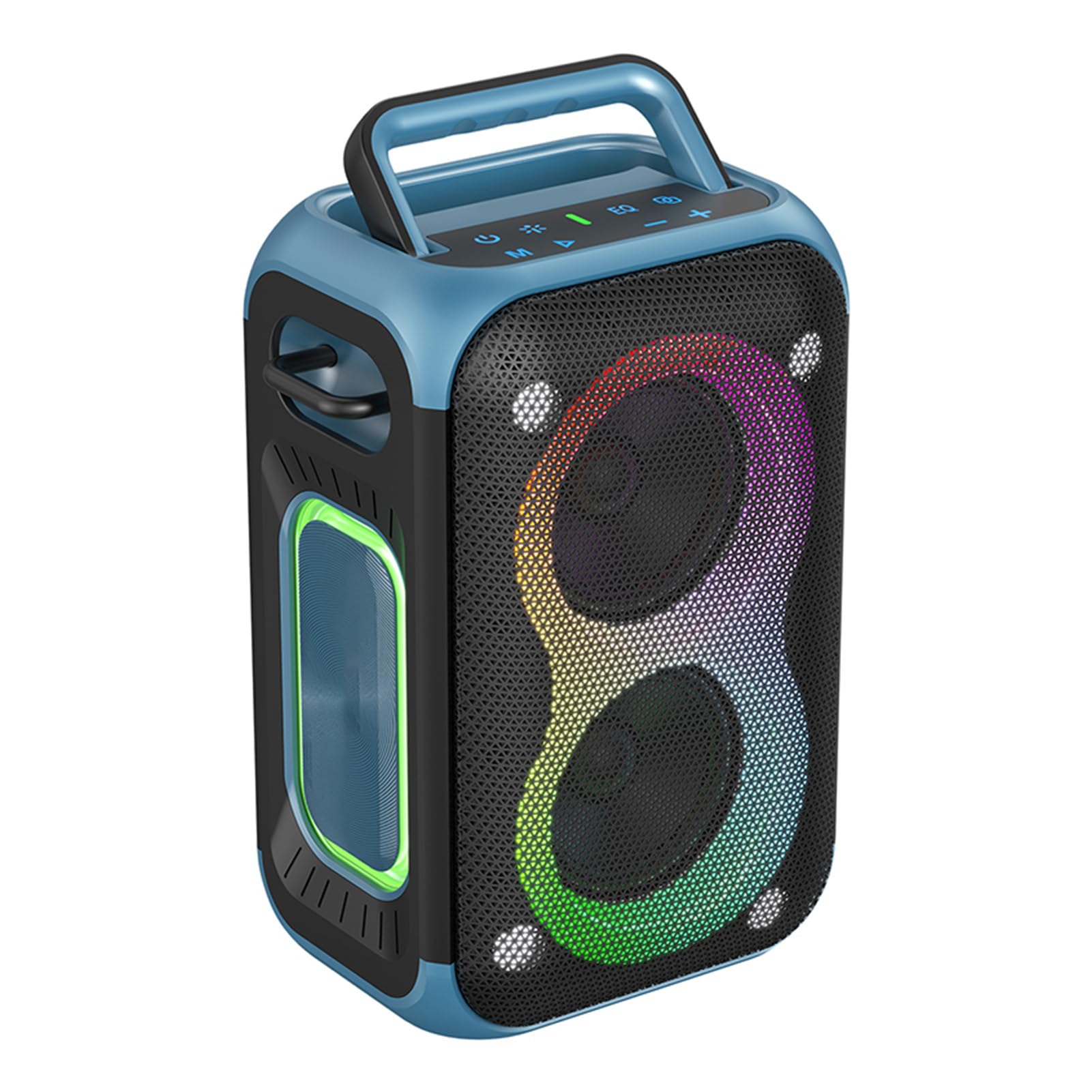 Ausla Altoparlante Portatile Altoparlante Wireless 60 W BT 5.4 con Luci RGB 8000 MAh Tipo C Portata 10 M ABS Costruito per Feste in Casa Viaggi all'aperto Film di Gioco (BLUE)