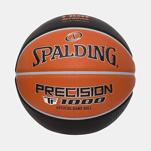 Bola de Basquete Spalding Precision TF-1000 Indoor FIBA Preto e Laranja Tamanho 7