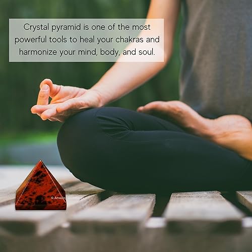 Miniatura 440 de Amazing Gemstone Piedras curativas de cristal de pirámide de labradorita, gran figura piramidal de 1 pulgada de pirámide de piedra natural