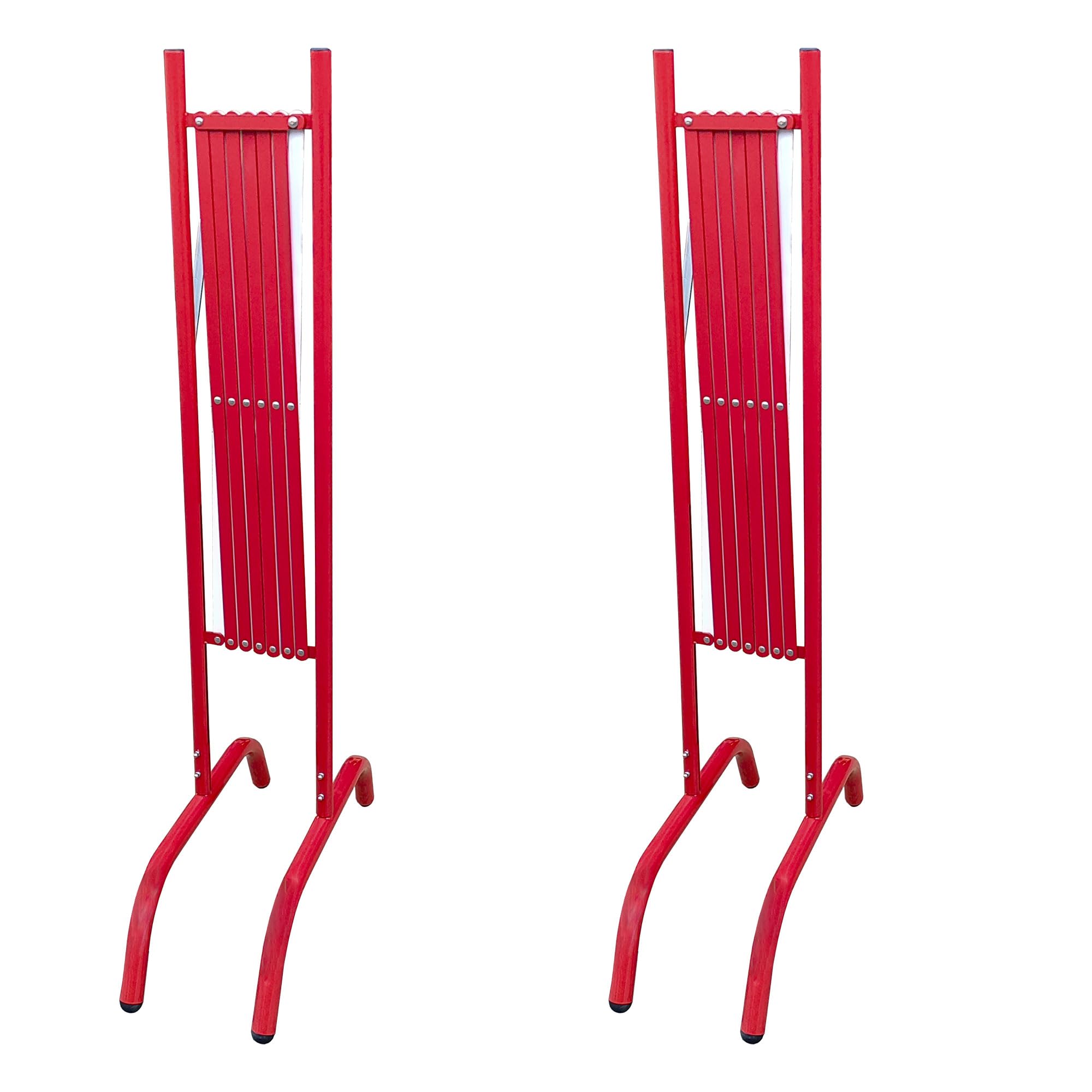 ADO - Valla extensible de hierro roja y blanca. Fácil almacenamiento y transporte debido a sus reducidas dimensiones una vez cerrada (2- Vallas)