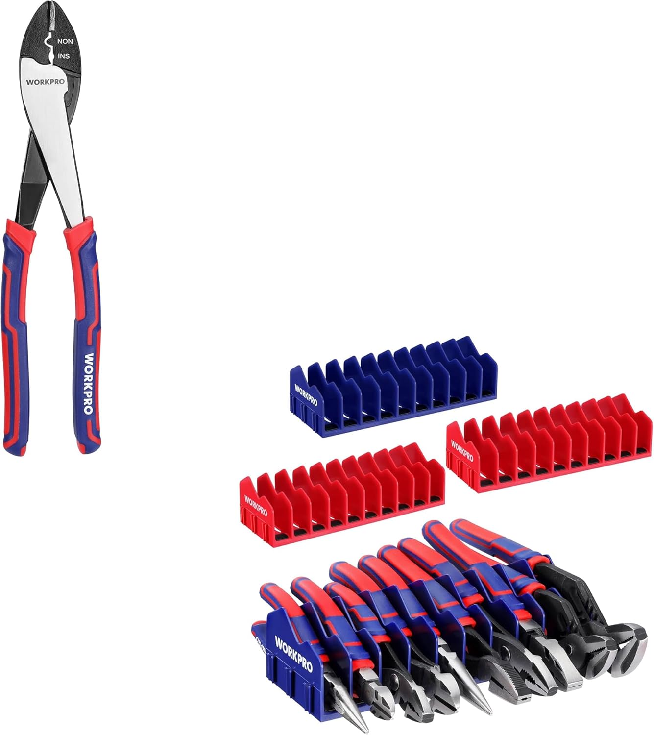 WORKPRO 9.5" Wire Cutter/Crimper & Plier Organizer Rack